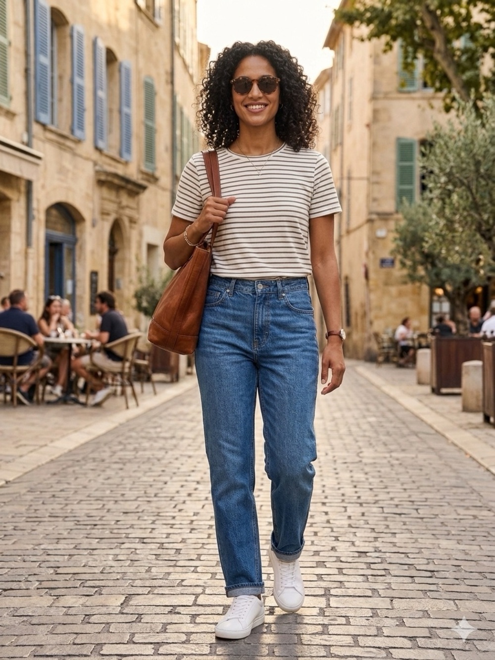 French Laundry Striped Short Sleeve Tee in Cream and Black